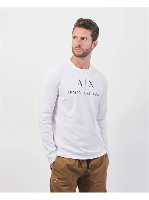 T-shirt en coton à manches longues et col rond Armani ARMANI EXCHANGE | 8NZTCH-Z8H4Z1100